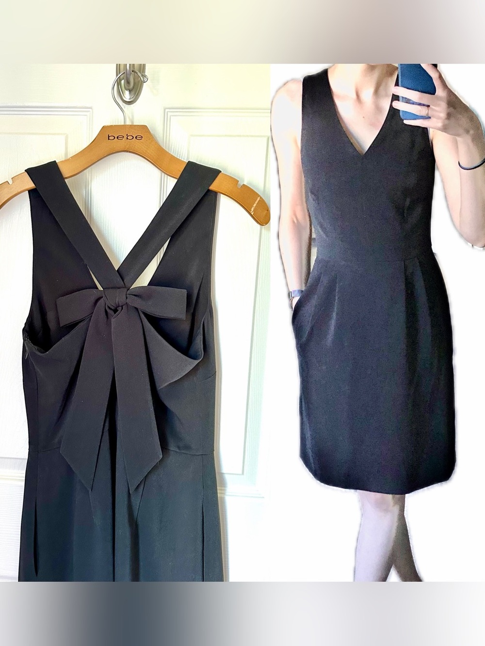 NWT Tall Bow-Back Little Black Dress with POCKETS
